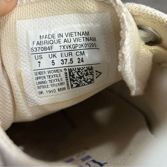 Converse Women's Chuck‎ Taylor All Star White Lace Up Sneakers Shoes Size 7 - Picture 9 of 9